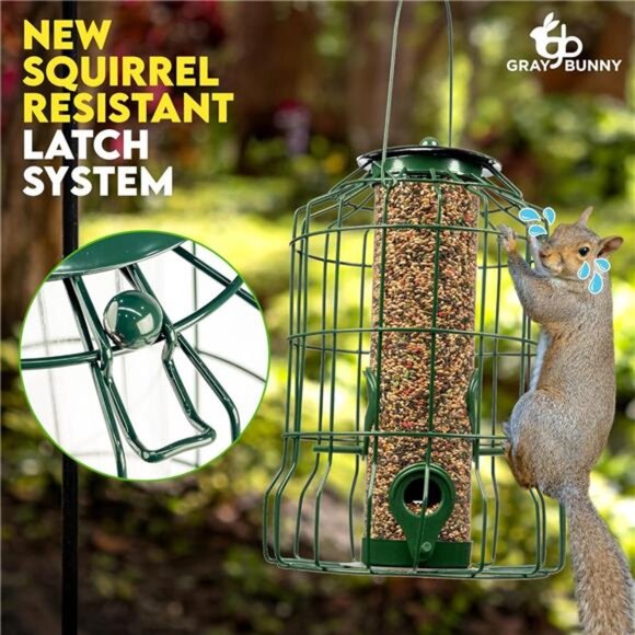 Squirrel Proof Bird Feeders for Outdoors Hanging (Premium Metal) 1.25lb Capacity - Picture 2 of 7
